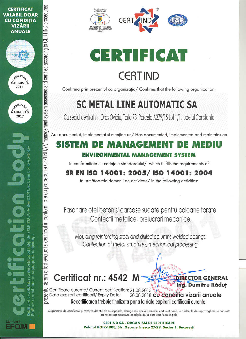 certificat de mediu